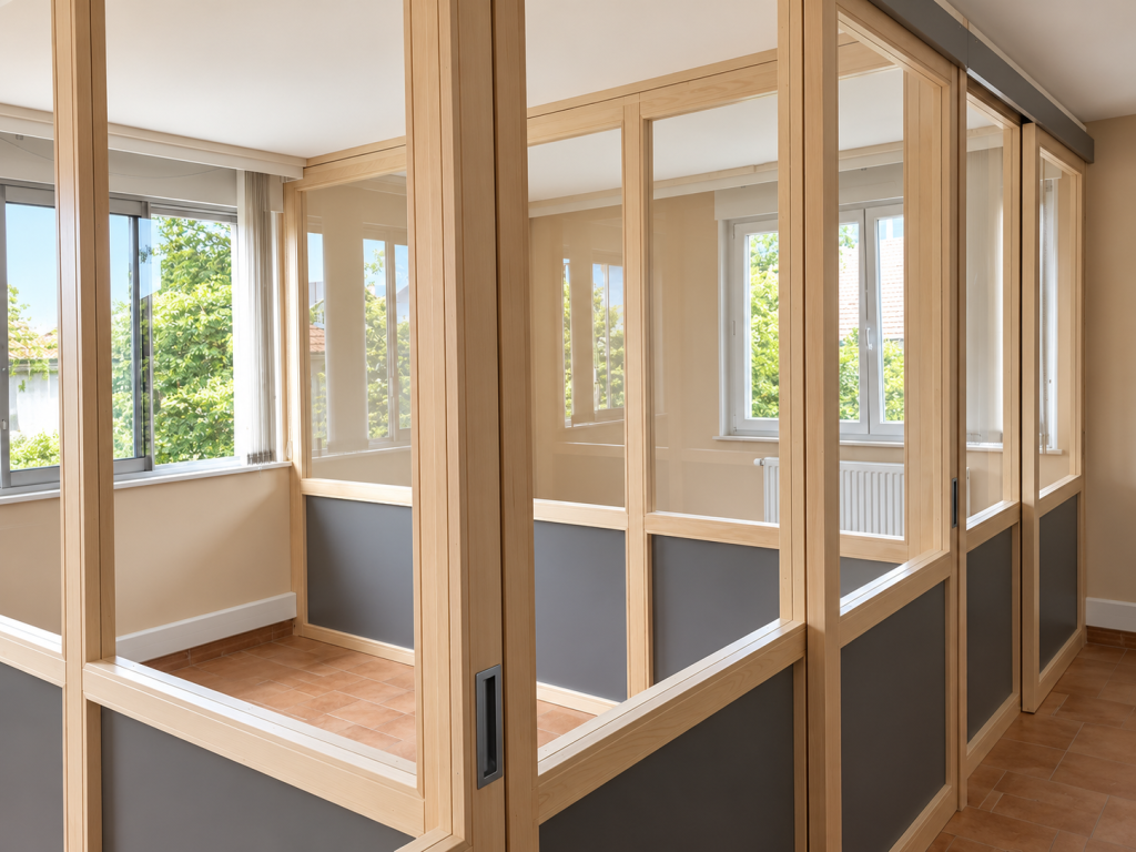 Élégance des cloisons vitrées en bois